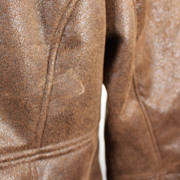 70s Rocker-Inspired Chocolate Brown Sherpa Jacket Penny Lane & Daisy Jones - Picture 6 of 13